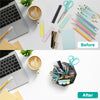 EXERZ Desk Organiser/Mesh Desk Tidy Caddy/Pencil Holder/Multifunctional 360 Rotating - Black
