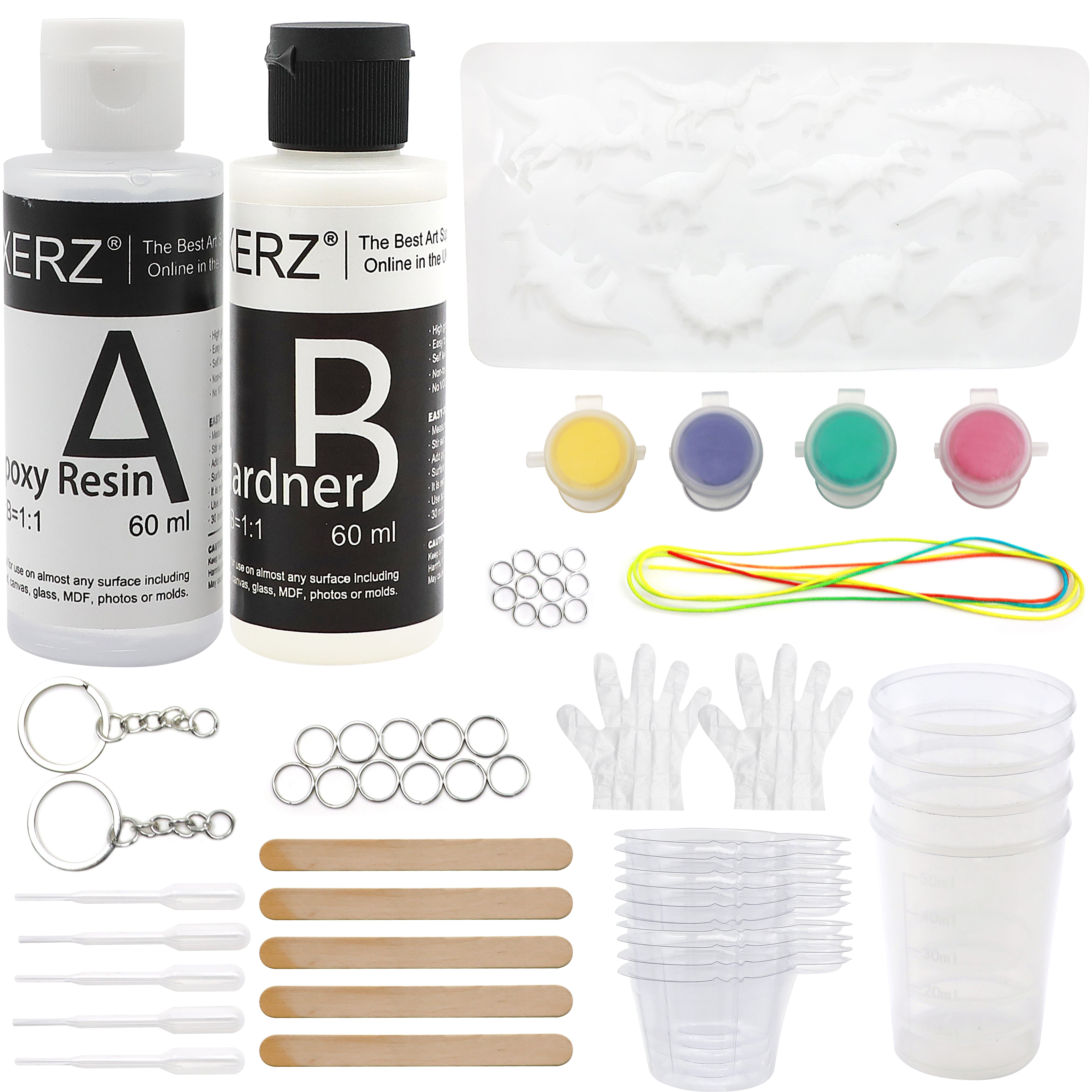 EXERZ Resin Craft Kit – Complete Set for Creative Resin Art (Dinosaur)