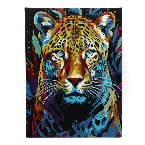 EXERZ Painting by Numbers Kit,30x40cm Canvas with Acrylic Pigment, Brushes and Accessories (Leopard)