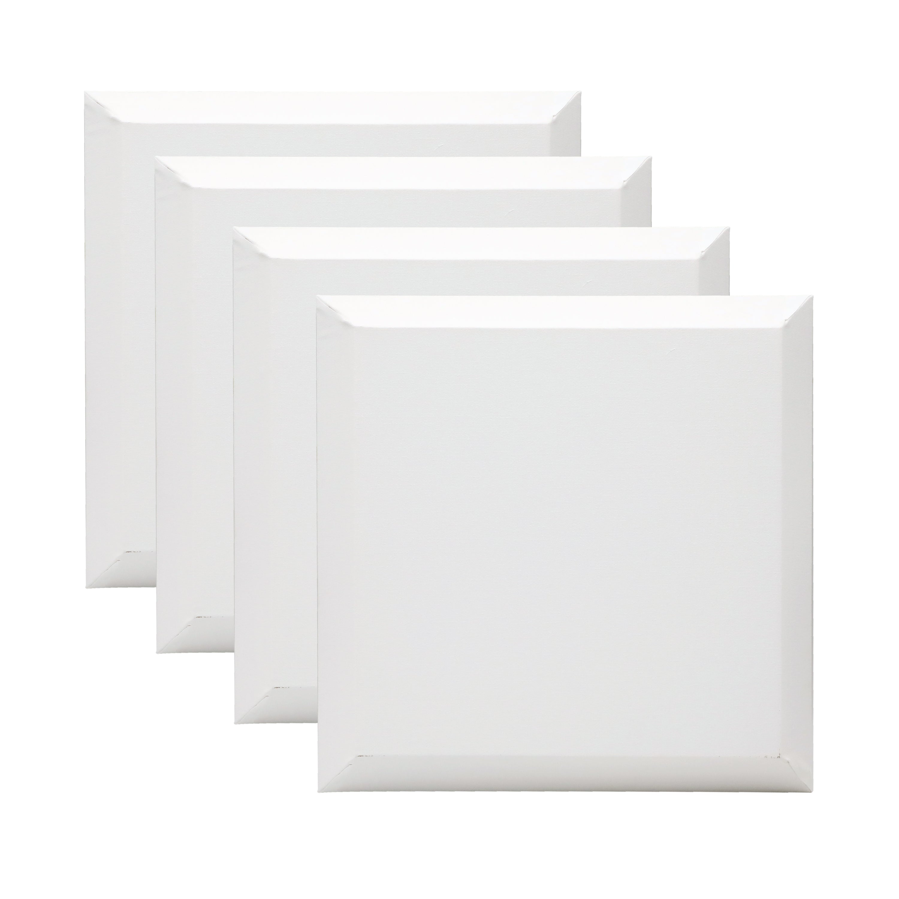 EXERZ 30x30cm Bevelled Edge Pre-Stretched Canvas 4pk - 100% Cotton, Wooden Frame