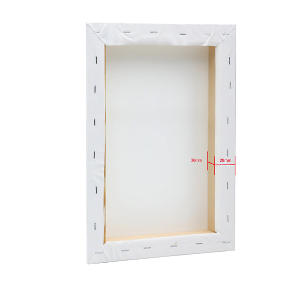 EXERZ 30x40cm Bevelled Edge Pre-Stretched Canvas 4pk - 100% Cotton, Wooden Frame