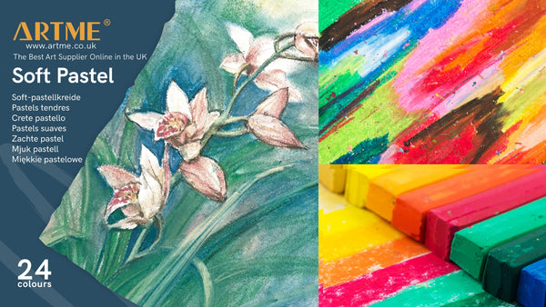 Artme Soft Pastel Paint Sticks Set 24 Assorted Vibrant Colours