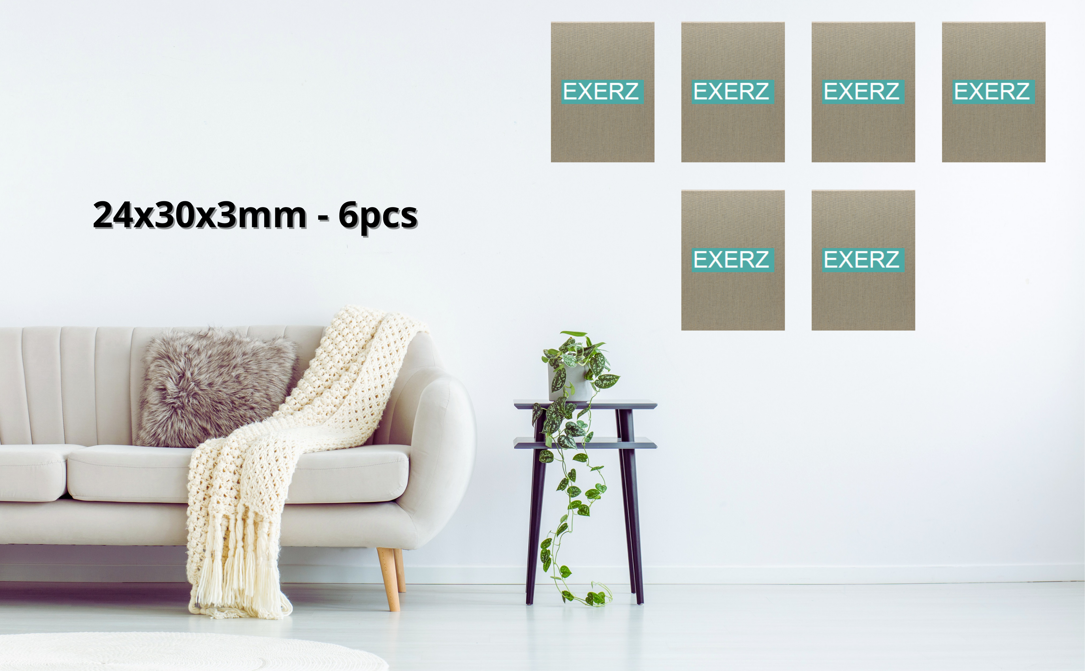 Exerz 24x30cm Linen Canvas Panels 3mm 6pcs - Canvas Board 280gsm