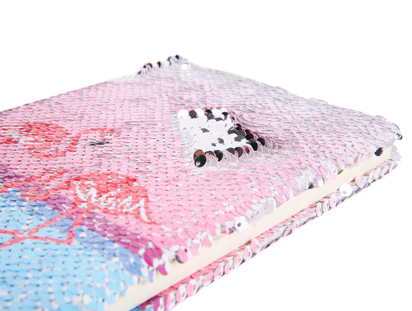Exerz Reversible Sequin Notebook A5 Size - Flamingo