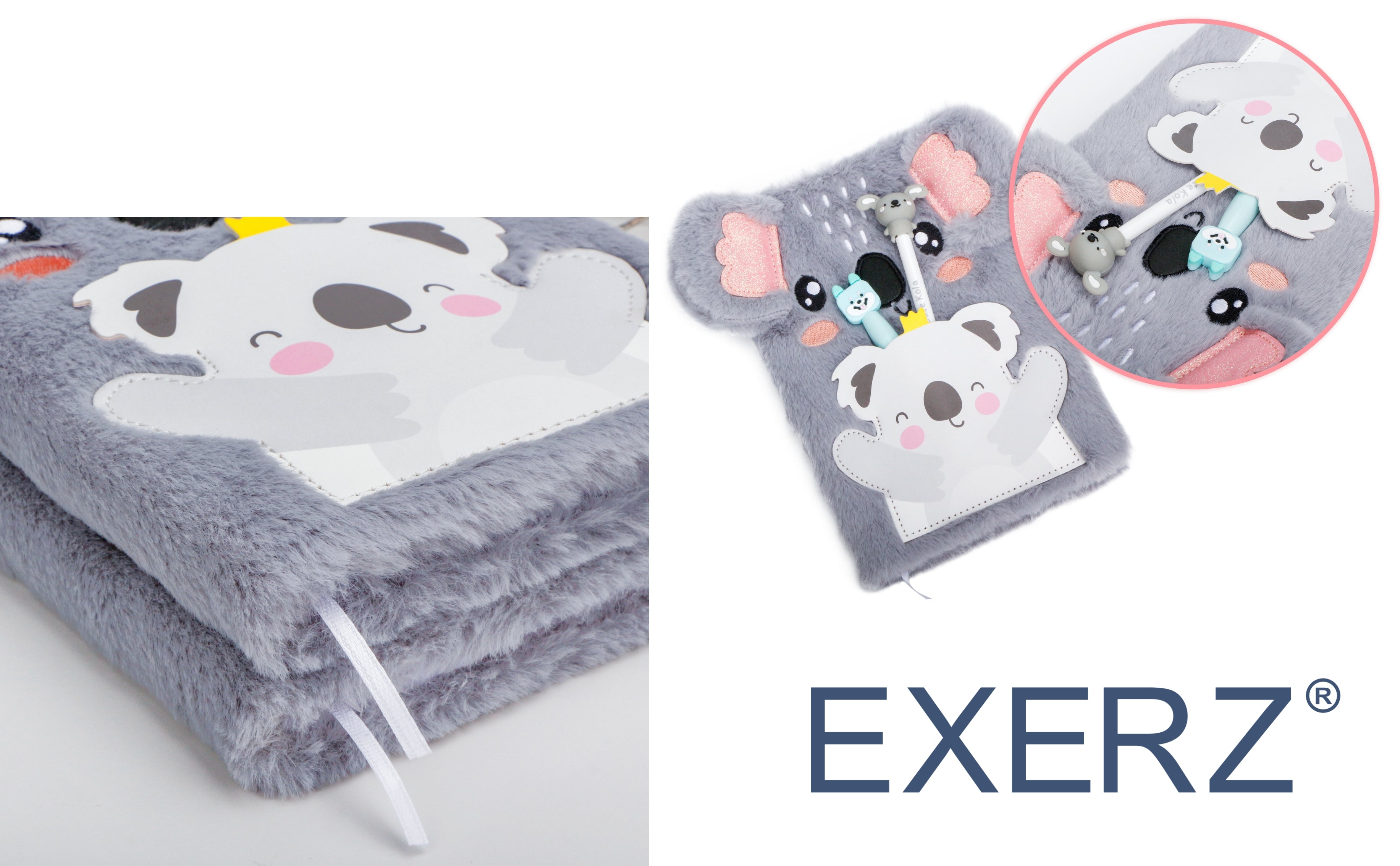 EXERZ Koala Notebook A5 With an Extra Pocket/Pen Holder -160 Pages