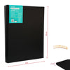 Exerz 40x50cm Black Canvas 1.7cm Stretched Artist Canvas - 280GSM 100% Cotton - 4PK