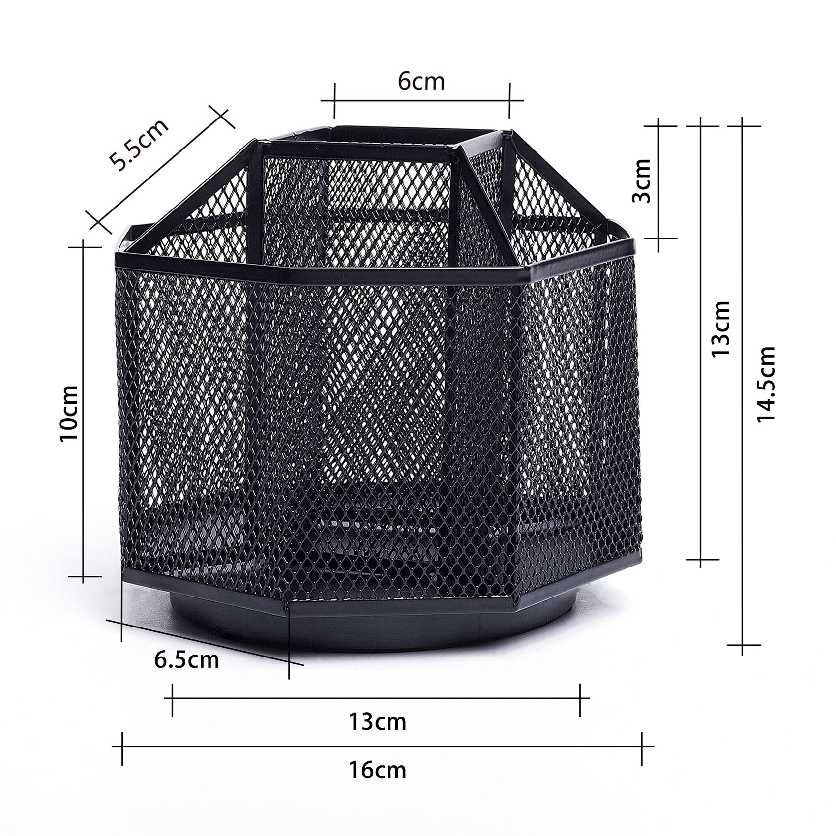 EXERZ Desk Organiser/Mesh Desk Tidy Caddy/Pencil Holder/Multifunctional 360 Rotating - Black