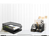 EXERZ Desk Organiser with 7 Compartments -Mesh Desk Tidy Caddy - Black