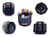 EXERZ Desk Organiser/Mesh Desk Tidy Caddy/Pencil Holder/Multifunctional 360 Rotating - Black