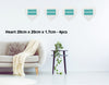 Exerz 20cm Heart Shape Stretched Canvas 4 Pack - 1.7cm 280GSM/ 100% Cotton Blank/Triple Primed
