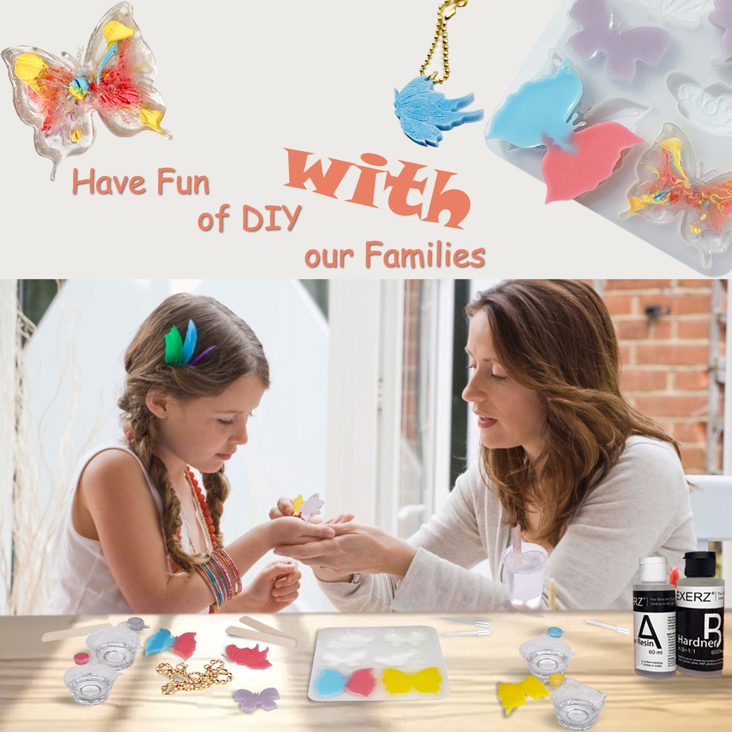 EXERZ Resin Craft Kit – Complete Set for Creative Resin Art (Butterfly)