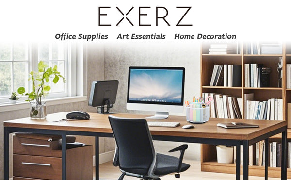EXERZ Desk Organiser/Mesh Desk Tidy Caddy/Pencil Holder/Multifunctional 360 Rotating -White