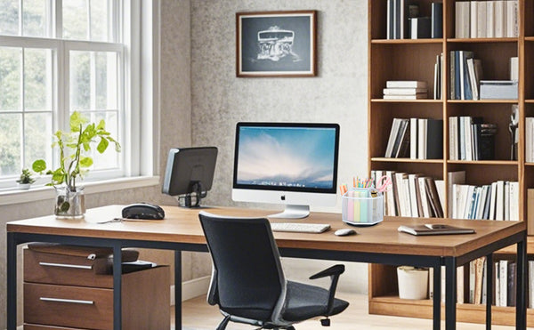 EXERZ Desk Organiser/Mesh Desk Tidy Caddy/Pencil Holder/Multifunctional 360 Rotating -White