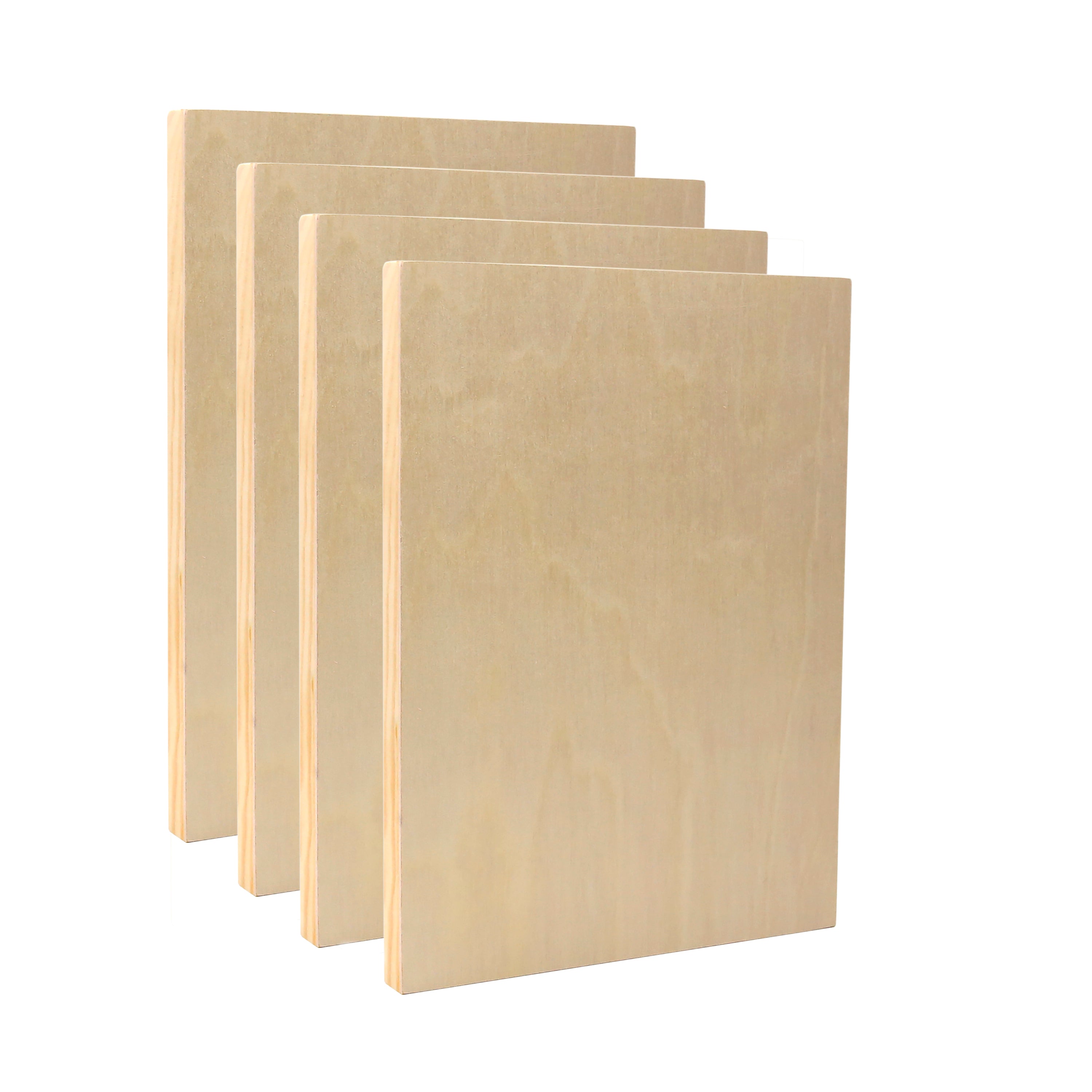 EXERZ Wooden Paint Boards 22.9x30.5cm – 4 Pack Rectangle Wooden Panels for Acrylic, Oil & Mixed Media Painting | Smooth Craft Boards for Artists, Kids & DIY Projec