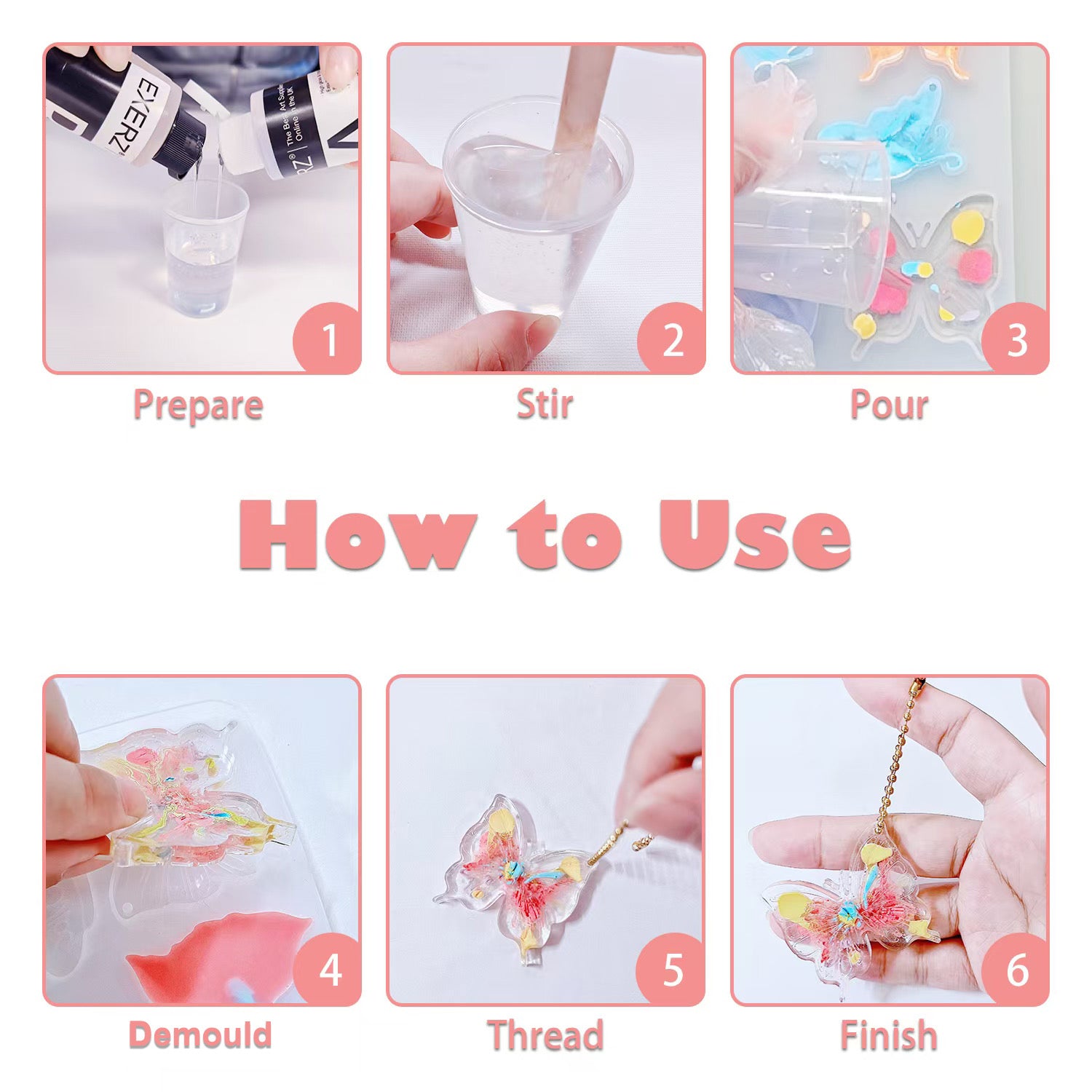 EXERZ Resin Craft Kit – Complete Set for Creative Resin Art (Butterfly)