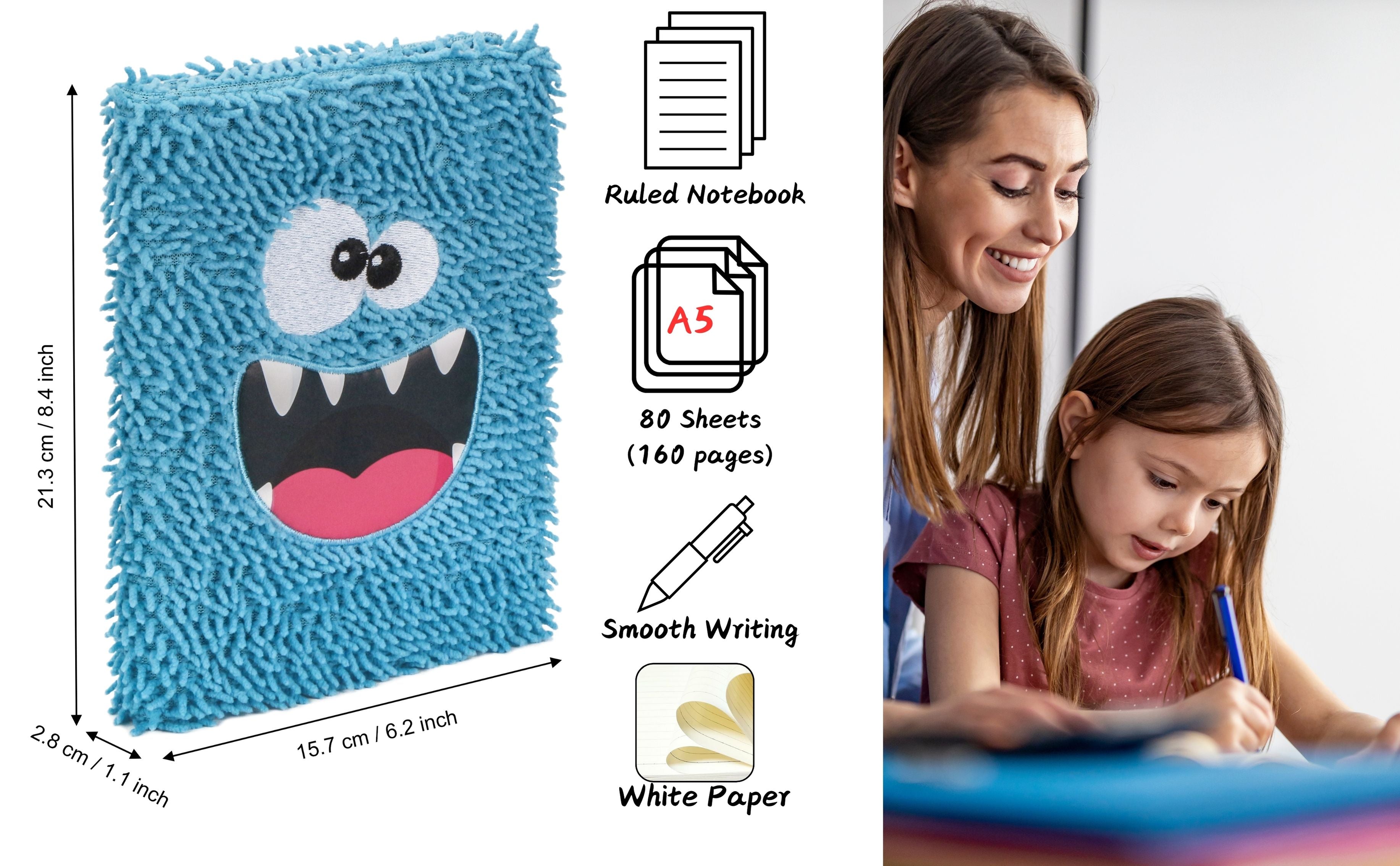 EXERZ A5 Notebook “Funky Monster”, Children Journal Diary