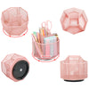 EXERZ Desk Organiser/Mesh Desk Tidy Caddy/Pencil Holder/Multifunctional 360 Rotating - Light Pink