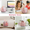 EXERZ Desk Organiser/Mesh Desk Tidy Caddy/Pencil Holder/Multifunctional 360 Rotating - Light Pink