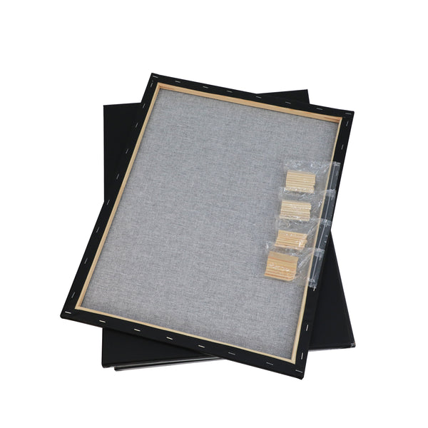 Exerz 40x50cm Black Canvas 1.7cm Stretched Artist Canvas - 280GSM 100% Cotton - 4PK