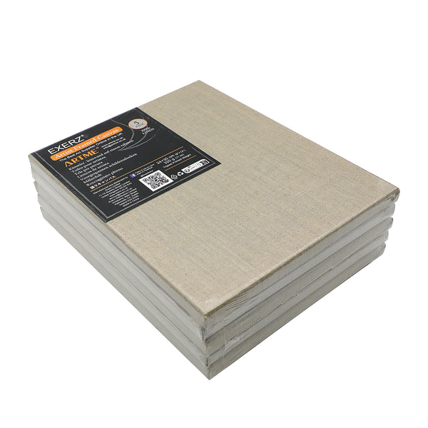 Exerz 24x30cm Linen Stretched Canvas 5pk 1.7cm 280GSM