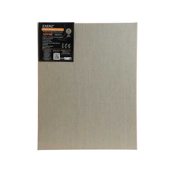 Exerz 40x50cm Linen Stretched Canvas 4pk 1.7cm 280GSM