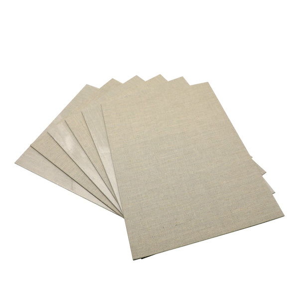 Exerz 30x40cm Linen Canvas Panels 3mm 6pcs - A3 Canvas Board 280gsm