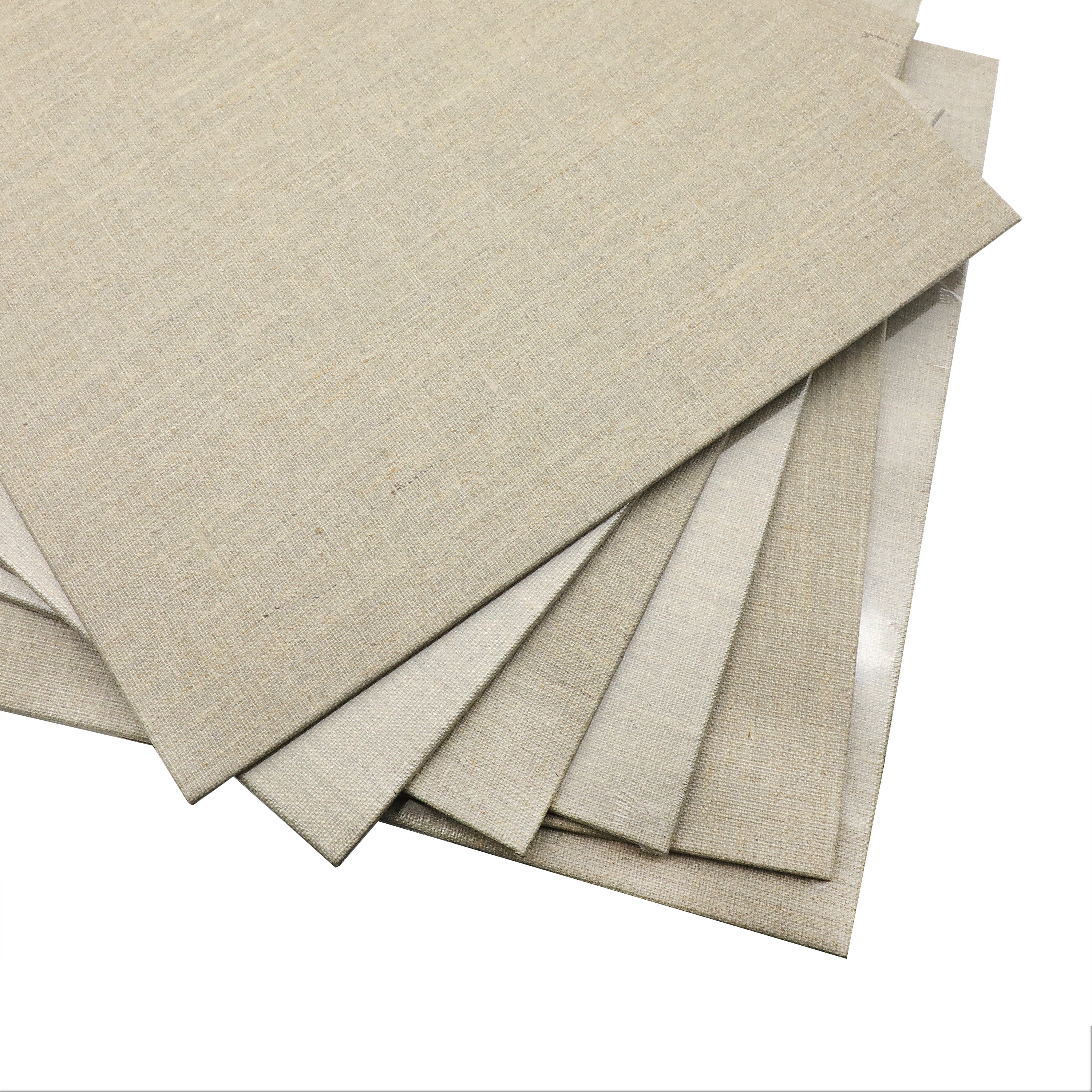Exerz 30x40cm Linen Canvas Panels 3mm 6pcs - A3 Canvas Board 280gsm