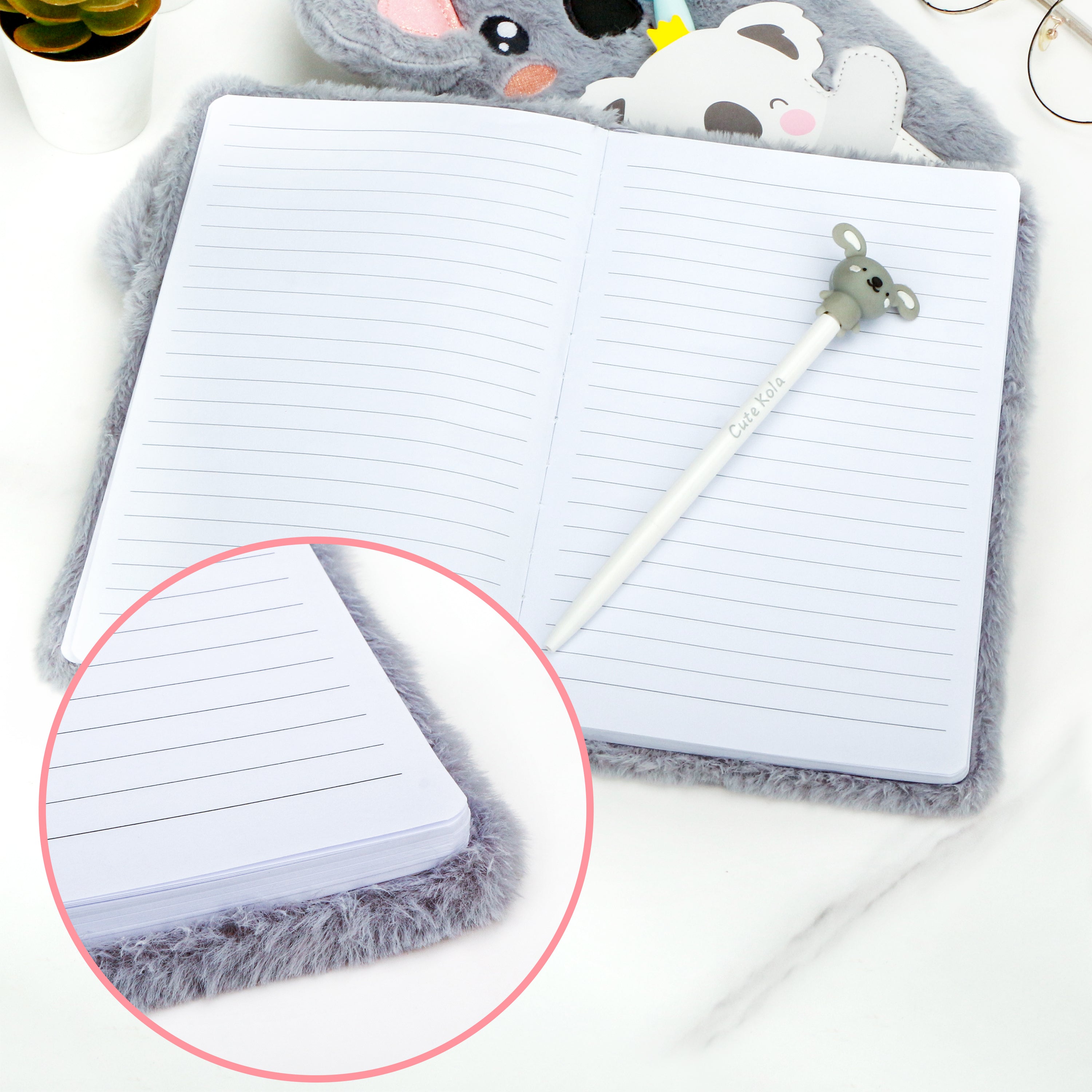 EXERZ Koala Notebook A5 With an Extra Pocket/Pen Holder -160 Pages