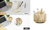 EXERZ Desk Organiser/Mesh Desk Tidy Caddy/Pencil Holder/Multifunctional 360 Rotating - Golden
