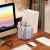 EXERZ Desk Organiser/Mesh Desk Tidy Caddy/Pencil Holder/Multifunctional 360 Rotating - Light Purple