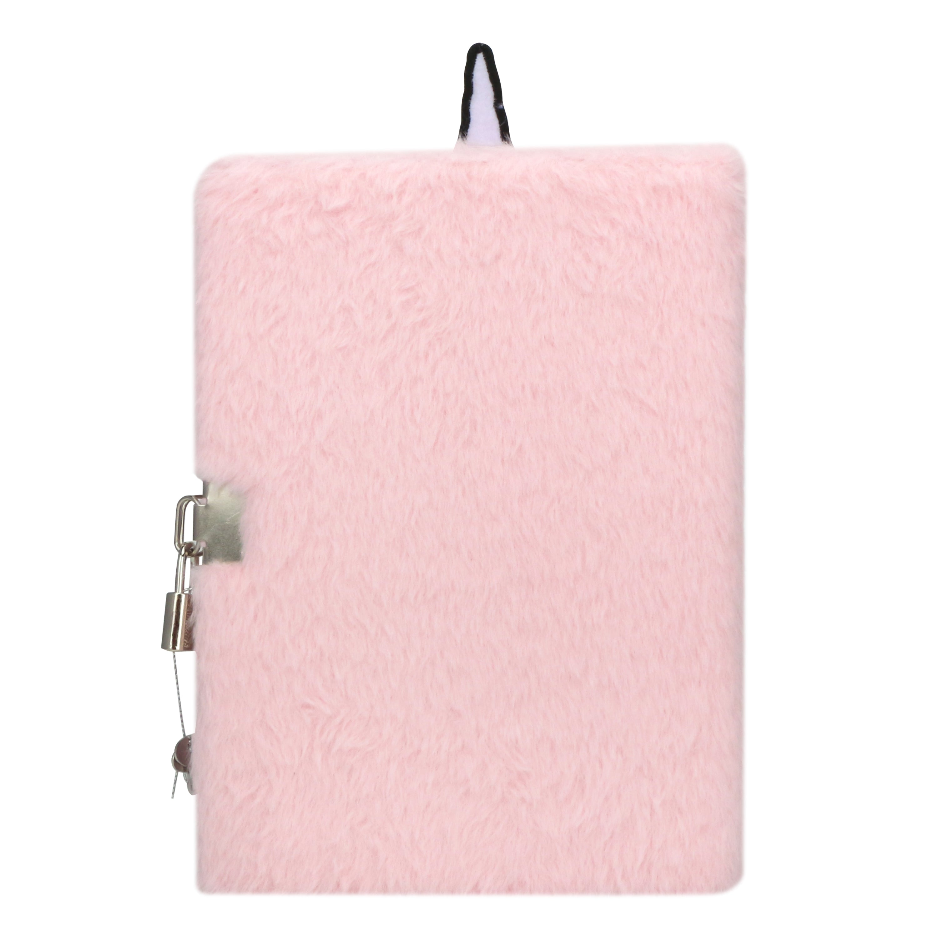 EXERZ A5 Fluffy Notebook with Padlock and Keys Unicorn
