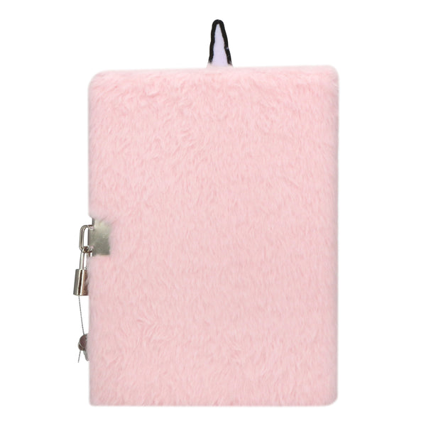 EXERZ A5 Fluffy Notebook with Padlock and Keys Unicorn