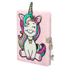 EXERZ A5 Fluffy Notebook with Padlock and Keys Unicorn