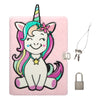 EXERZ A5 Fluffy Notebook with Padlock and Keys Unicorn