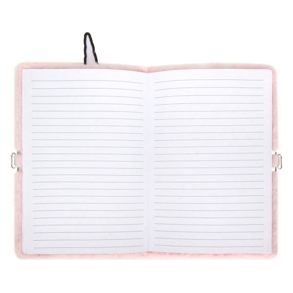 EXERZ A5 Fluffy Notebook with Padlock and Keys Unicorn