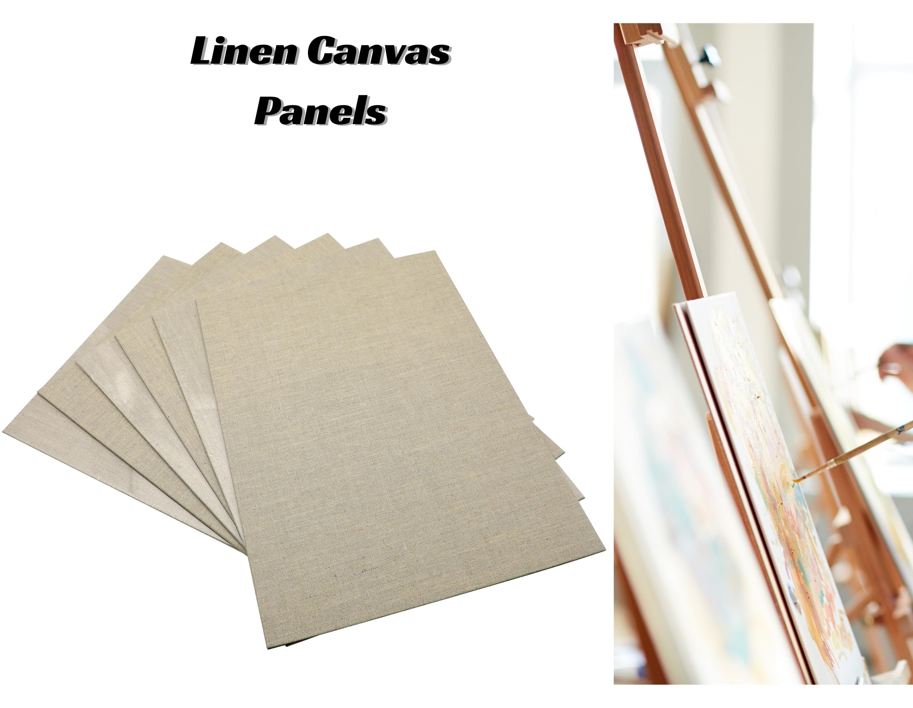 Exerz 30x40cm Linen Canvas Panels 3mm 6pcs - A3 Canvas Board 280gsm