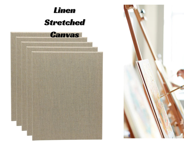 Exerz 30x40cm Linen Stretched Canvas 5pk 1.7cm 280GSM