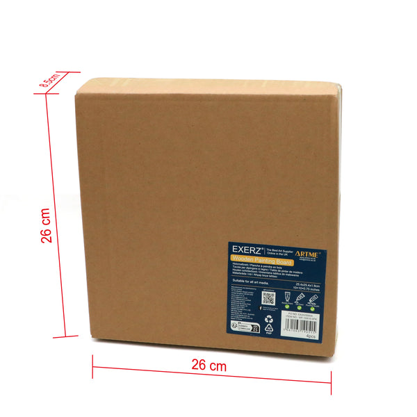 EXERZ Wooden Paint Boards 25.4x25.4cm – 4 Pack Square Wooden Panels for Acrylic, Oil & Mixed Media Painting – Large Smooth Panels Craft Boards for Artists, Kids & DIY Projects