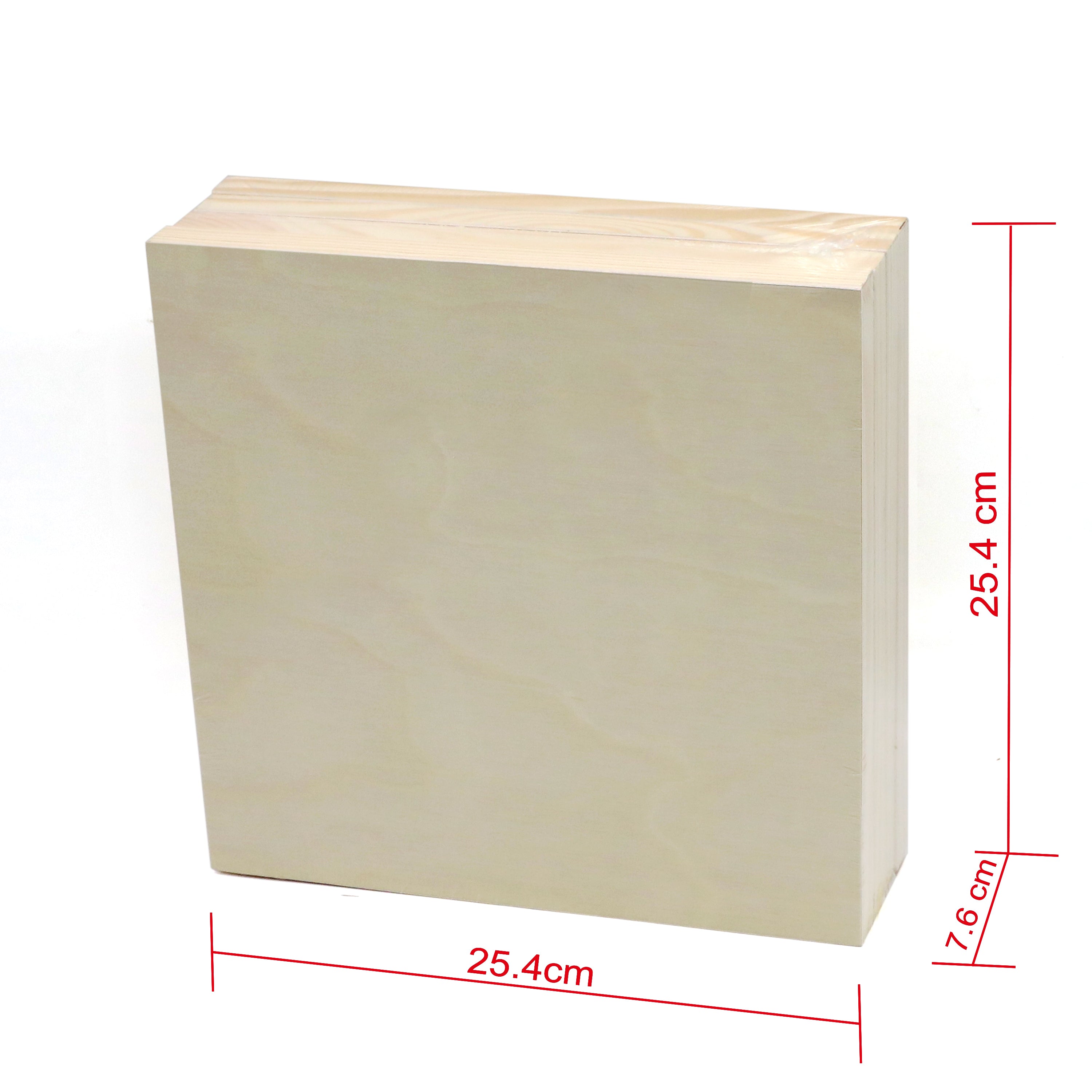 EXERZ Wooden Paint Boards 25.4x25.4cm – 4 Pack Square Wooden Panels for Acrylic, Oil & Mixed Media Painting – Large Smooth Panels Craft Boards for Artists, Kids & DIY Projects
