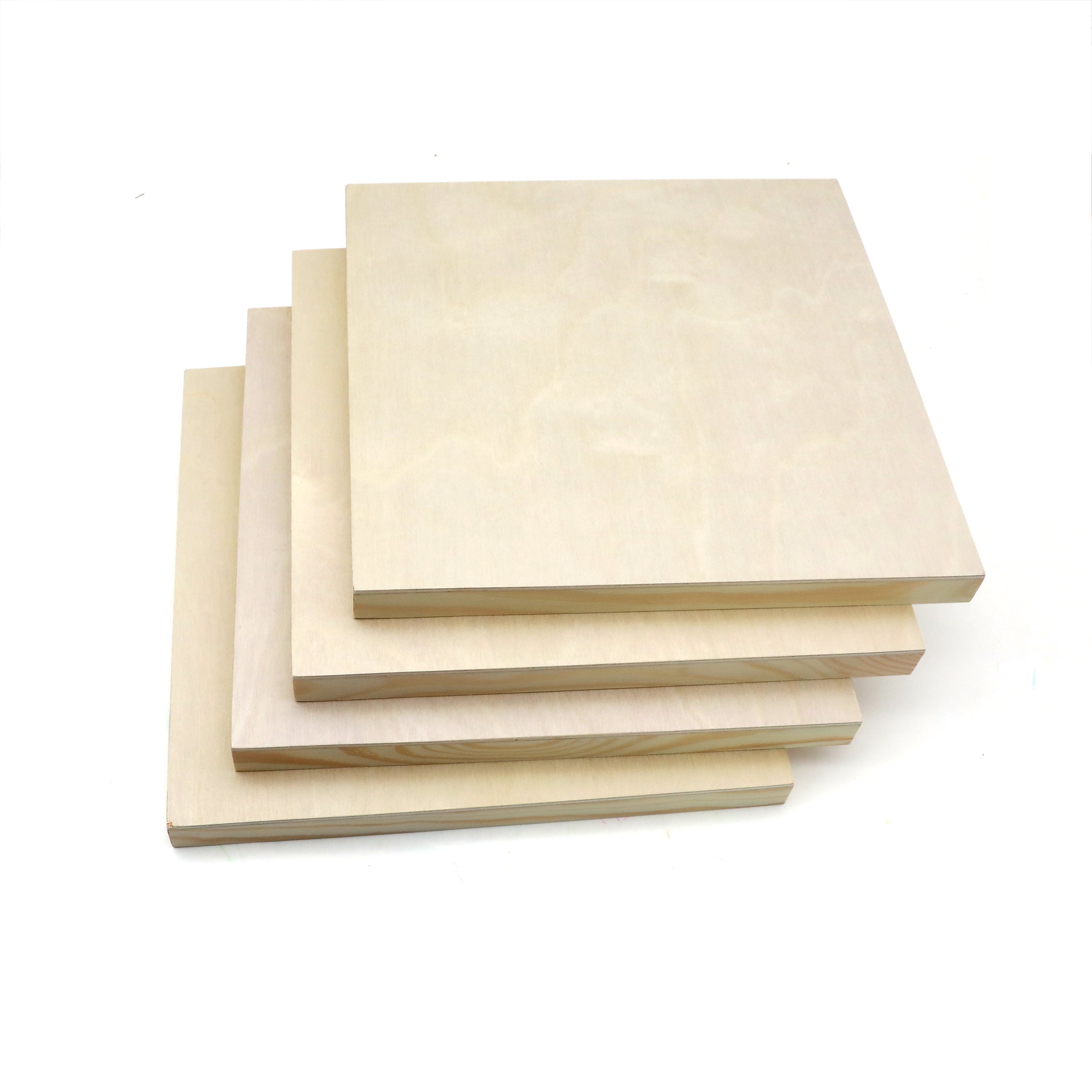 EXERZ Wooden Paint Boards 25.4x25.4cm – 4 Pack Square Wooden Panels for Acrylic, Oil & Mixed Media Painting – Large Smooth Panels Craft Boards for Artists, Kids & DIY Projects
