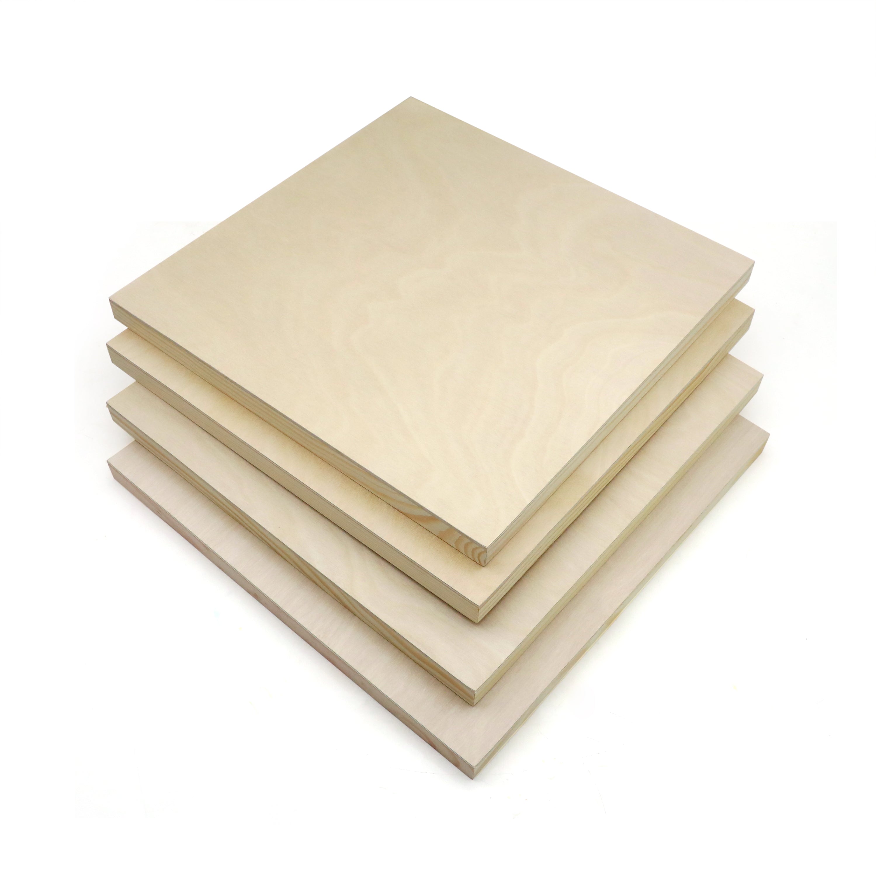 EXERZ Wooden Paint Boards 30.5x30.5cm – 4 Pack Square Wooden Panels for Acrylic, Oil & Mixed Media Painting – Large Smooth Panels Craft Boards for Artists, Kids & DIY Projects