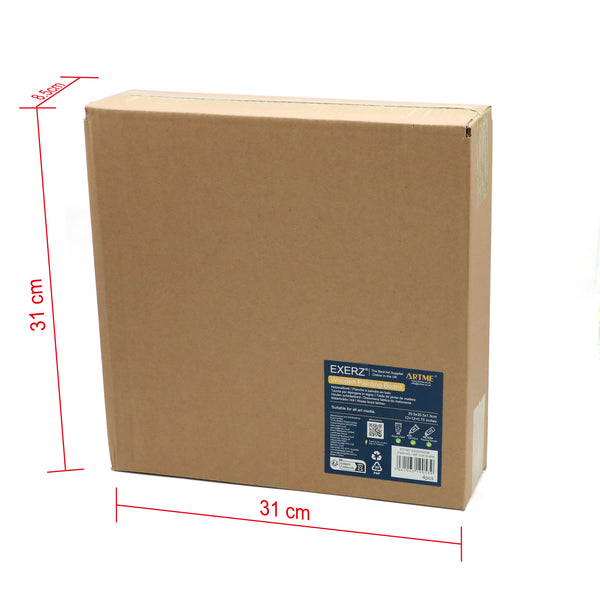 EXERZ Wooden Paint Boards 30.5x30.5cm – 4 Pack Square Wooden Panels for Acrylic, Oil & Mixed Media Painting – Large Smooth Panels Craft Boards for Artists, Kids & DIY Projects