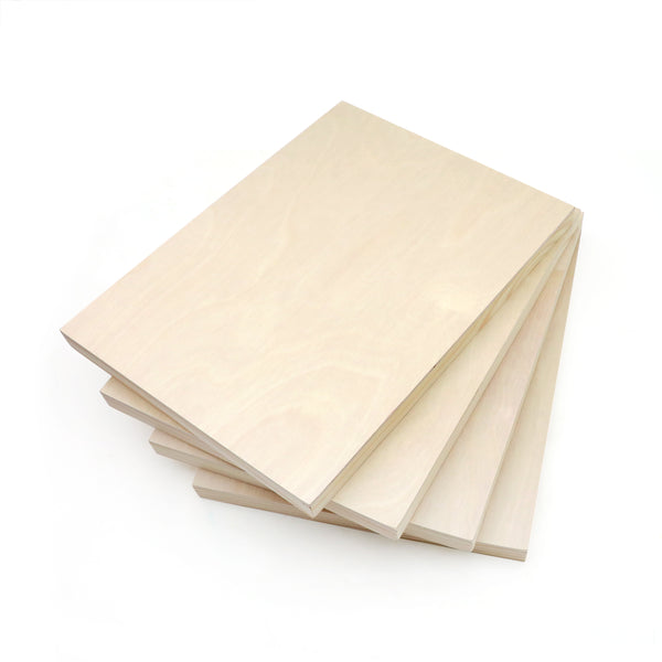 EXERZ Wooden Paint Boards 20.3x25.4cm – 4 Pack Square Wooden Panels for Acrylic, Oil & Mixed Media Painting – Large Smooth Panels Craft Boards for Artists, Kids & DIY Projects (8"x10"-4PK)