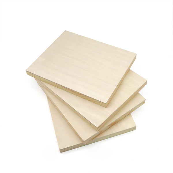 EXERZ Wooden Paint Boards 22.9x30.5cm – 4 Pack Rectangle Wooden Panels for Acrylic, Oil & Mixed Media Painting | Smooth Craft Boards for Artists, Kids & DIY Projec