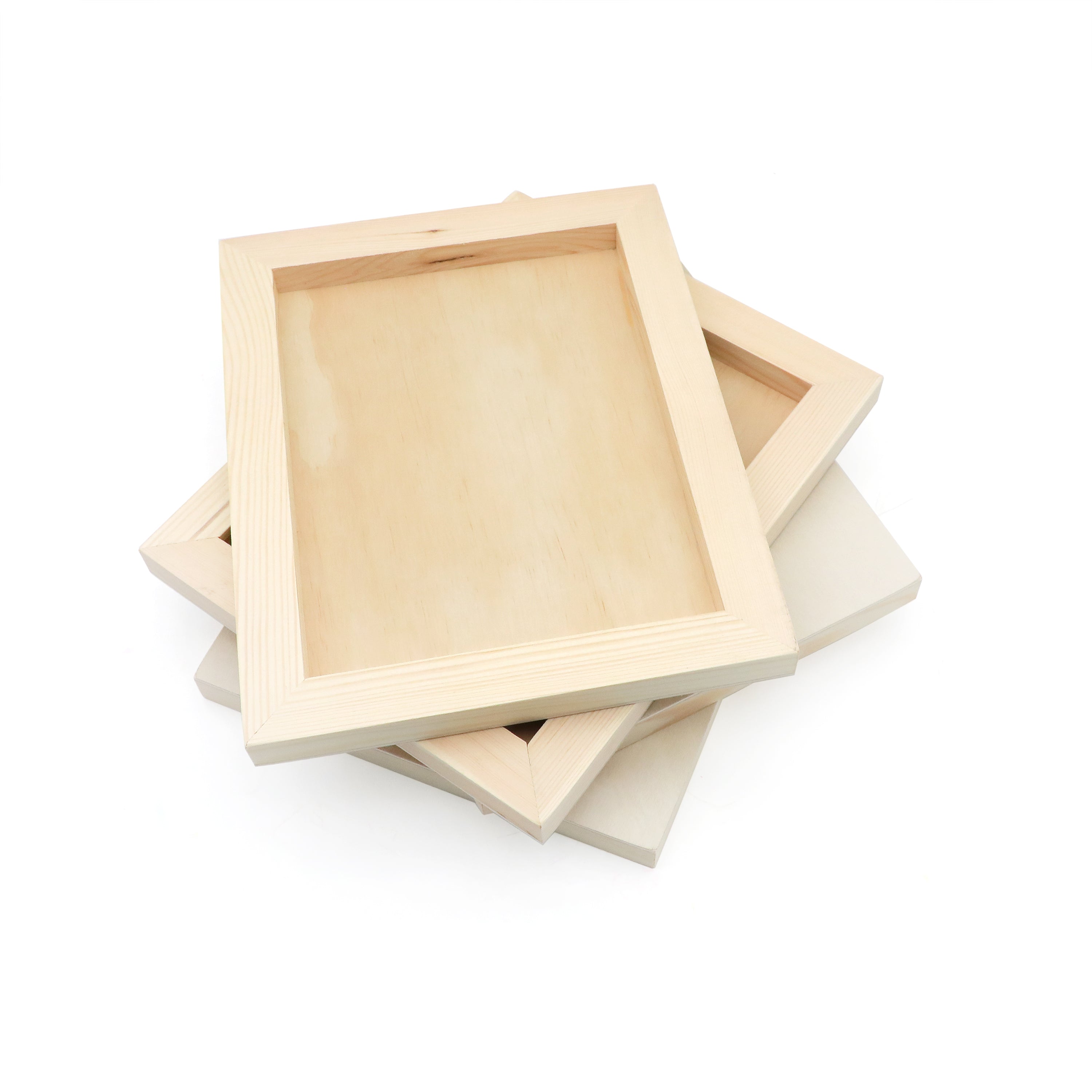 EXERZ Wooden Paint Boards 22.9x30.5cm – 4 Pack Rectangle Wooden Panels for Acrylic, Oil & Mixed Media Painting | Smooth Craft Boards for Artists, Kids & DIY Projec