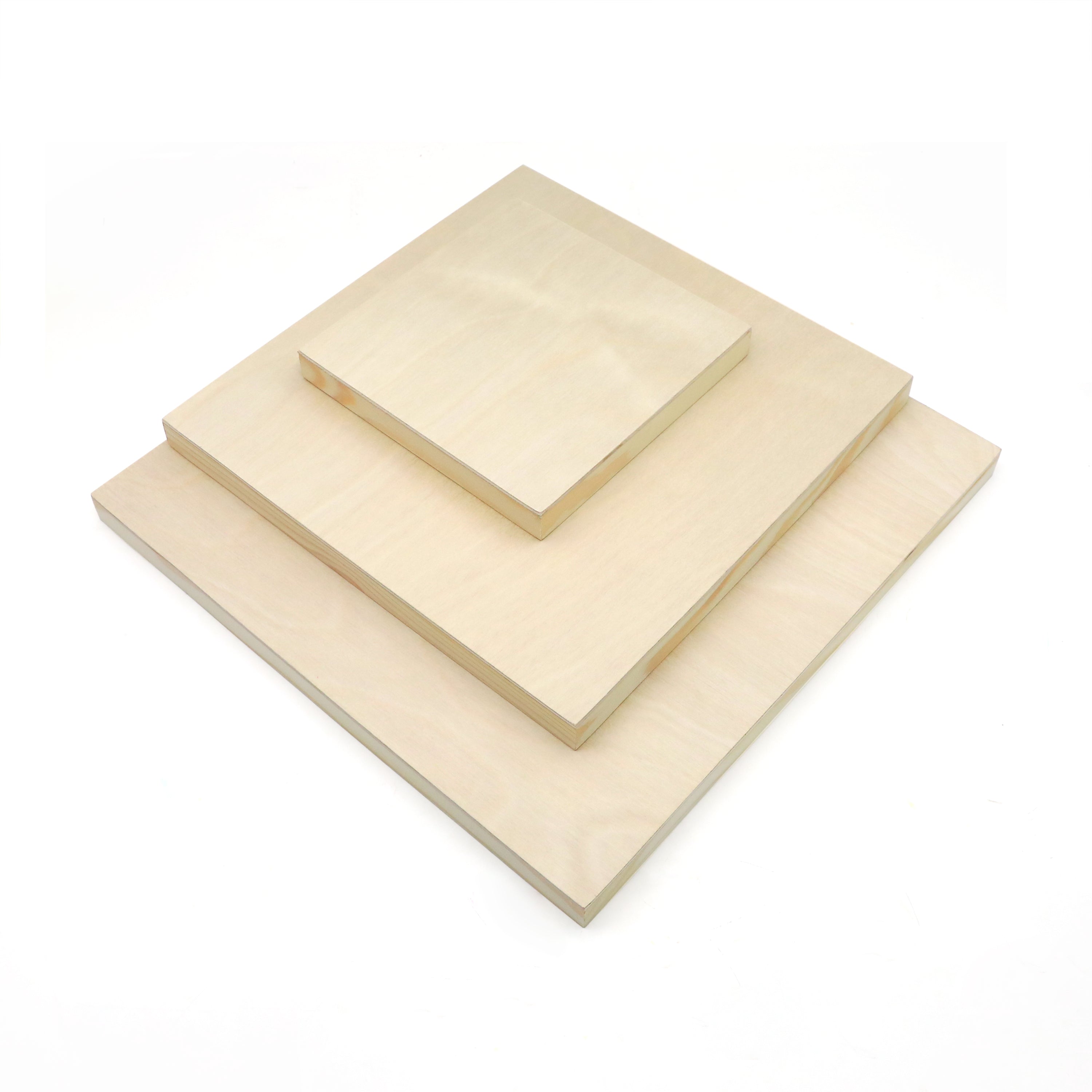 EXERZ Wooden Paint Boards 3pk (15.24 x 15.24cm, 25.4 x 25.4cm, 30.48 x 30.48cm) – Square Mixed Wooden Panels for Acrylic, Oil & Mixed Media Painting - for Artists, Kids & DIY Projects