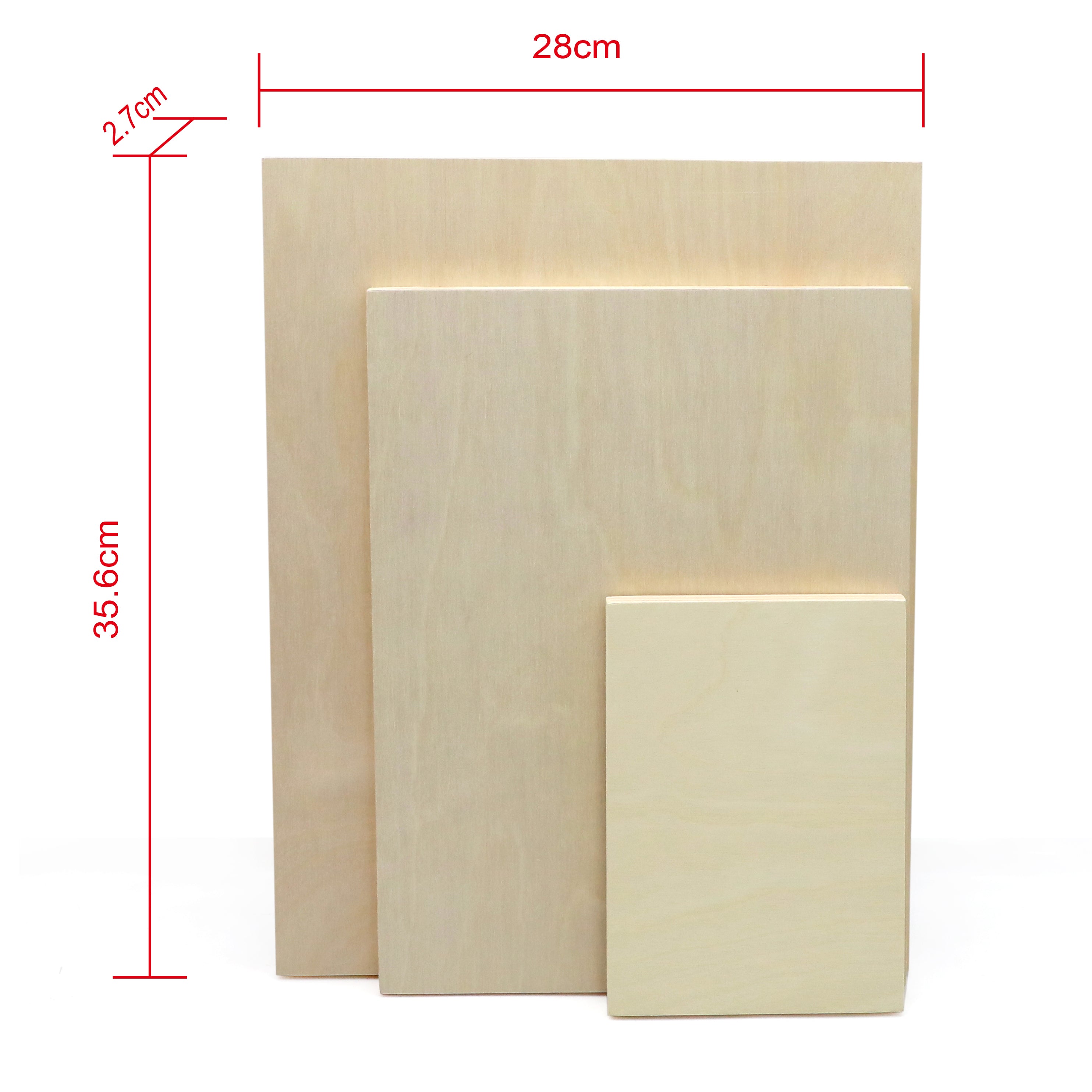 EXERZ Wooden Paint Boards 3pk (12.7 x 17.78cm, 22.86 x 30.48cm, 27.94 x 35.56cm) – Mixed Size Wooden Panels for Acrylic, Oil & Mixed Media Painting - Artists, Kids & DIY Projects