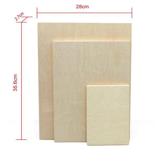 EXERZ Wooden Paint Boards 3pk (12.7 x 17.78cm, 22.86 x 30.48cm, 27.94 x 35.56cm) – Mixed Size Wooden Panels for Acrylic, Oil & Mixed Media Painting - Artists, Kids & DIY Projects