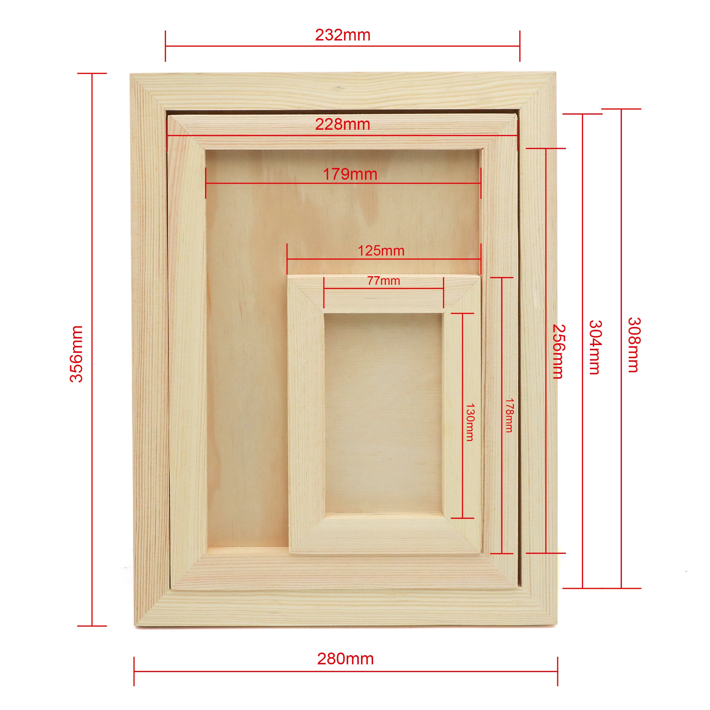 EXERZ Wooden Paint Boards 3pk (12.7 x 17.78cm, 22.86 x 30.48cm, 27.94 x 35.56cm) – Mixed Size Wooden Panels for Acrylic, Oil & Mixed Media Painting - Artists, Kids & DIY Projects