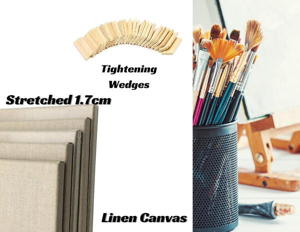 Exerz 24x30cm Linen Stretched Canvas 5pk 1.7cm 280GSM